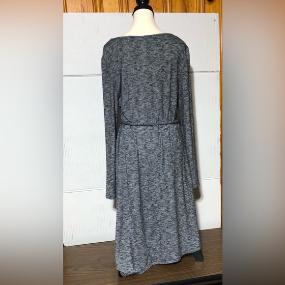 SIMPLY VERA size Large Vera Wang Gray LONG SLEEVE Dress cloth tie belt. - Picture 5 of 10